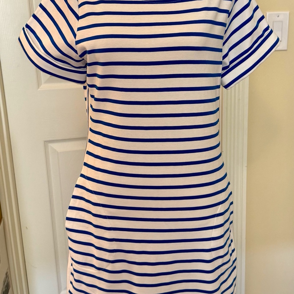 Tommy Bahama White Dress with Royal Blue Stripes